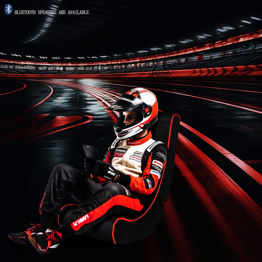 Foldable Gaming Chair With Onboard Speakers, Bluetooth Connection - Black / Red