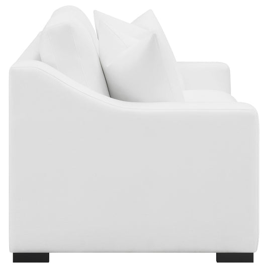 Chelan - 2 Piece Upholstered Sloped Arm Sofa Set - White
