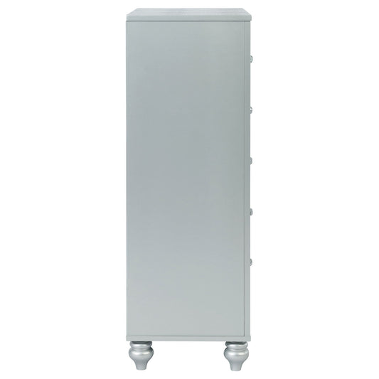 Arabesque - 5 Drawer Bedroom Chest - Silver