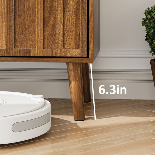 Farmhouse Style Sideboard Buffet Cabinet With Storage Bar Cabinet - Walnut