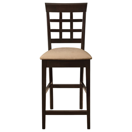 Upholstered Counter Height Stools (Set of 2) - Brown / Beige