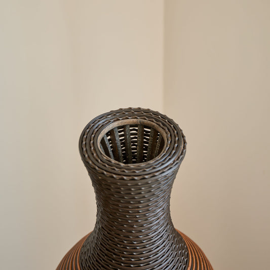 Tall Standing Designer Floor Vases With Elegant 2 Tone Finishes Ideal For Decorating Living Rooms, Bedrooms, Entryways Perfect For Decorating Your Home - Black / Gray