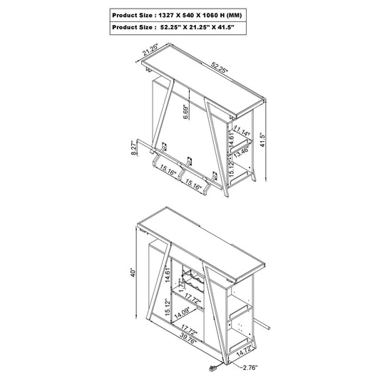 Katia - Wine Cabinet With LED Home Bar, 12 Bottle Storage - Gloss White