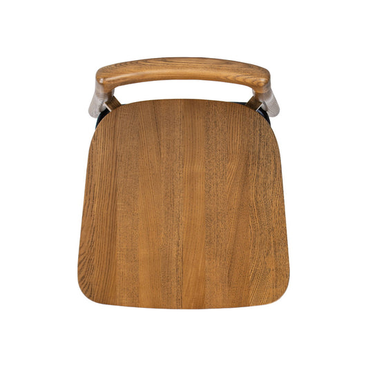 Sven - Modern Minimalist Low Back Counter Stool - Dark Brown Walnut