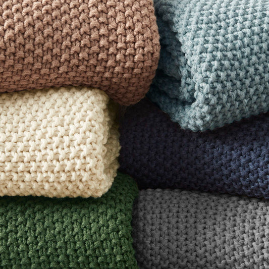 Bree Knit - Throw - Light Blue