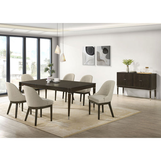 Blakely - Leaf Dining Table With Tapered Legs Accents - Ash Brown