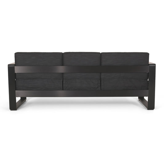 Giovanna - 3 Seater Sofa With Aluminum Frame And Water Repellence Cushions - Black