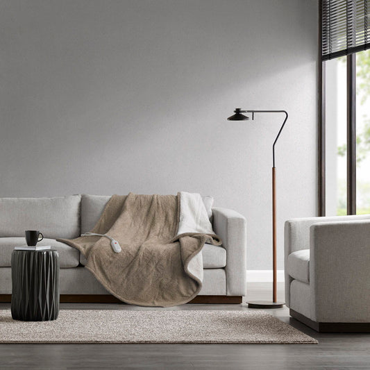 Amira - Dream Soft Heated Throw - Brown