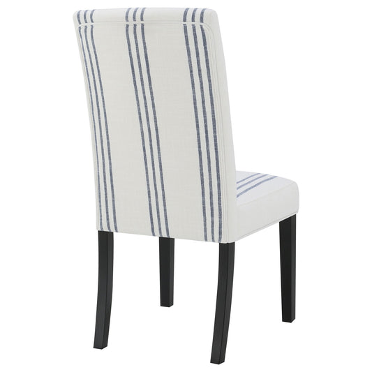 Draper - Upholstered Dining Chair (Set of 2) With Vertical Stripes - Beige