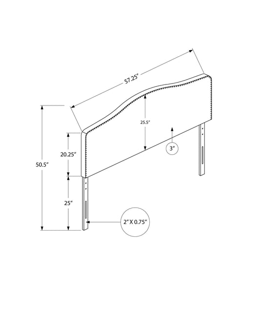 Full Size, Bed Headboard Only, Upholstered Transitional - Gray