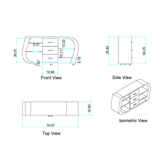 Anne - Buffet - White / Gray