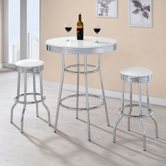 Midge - Upholstered Swivel Bar Stool (Set of 2) - White