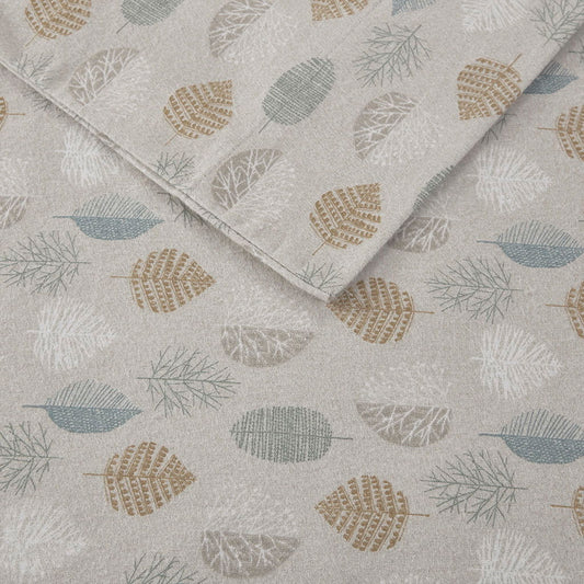 Cozy Flannel - Queen Printed Sheet Set - Multi Leaves