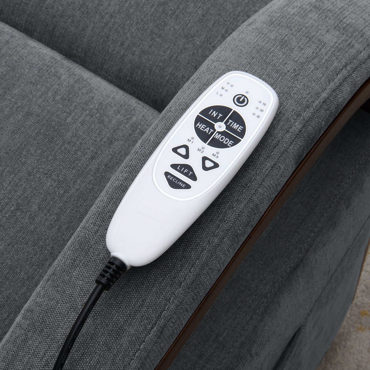 Kayla - Power Recliner With Lift & Heating & Massage (Zero Gravity) - Gray