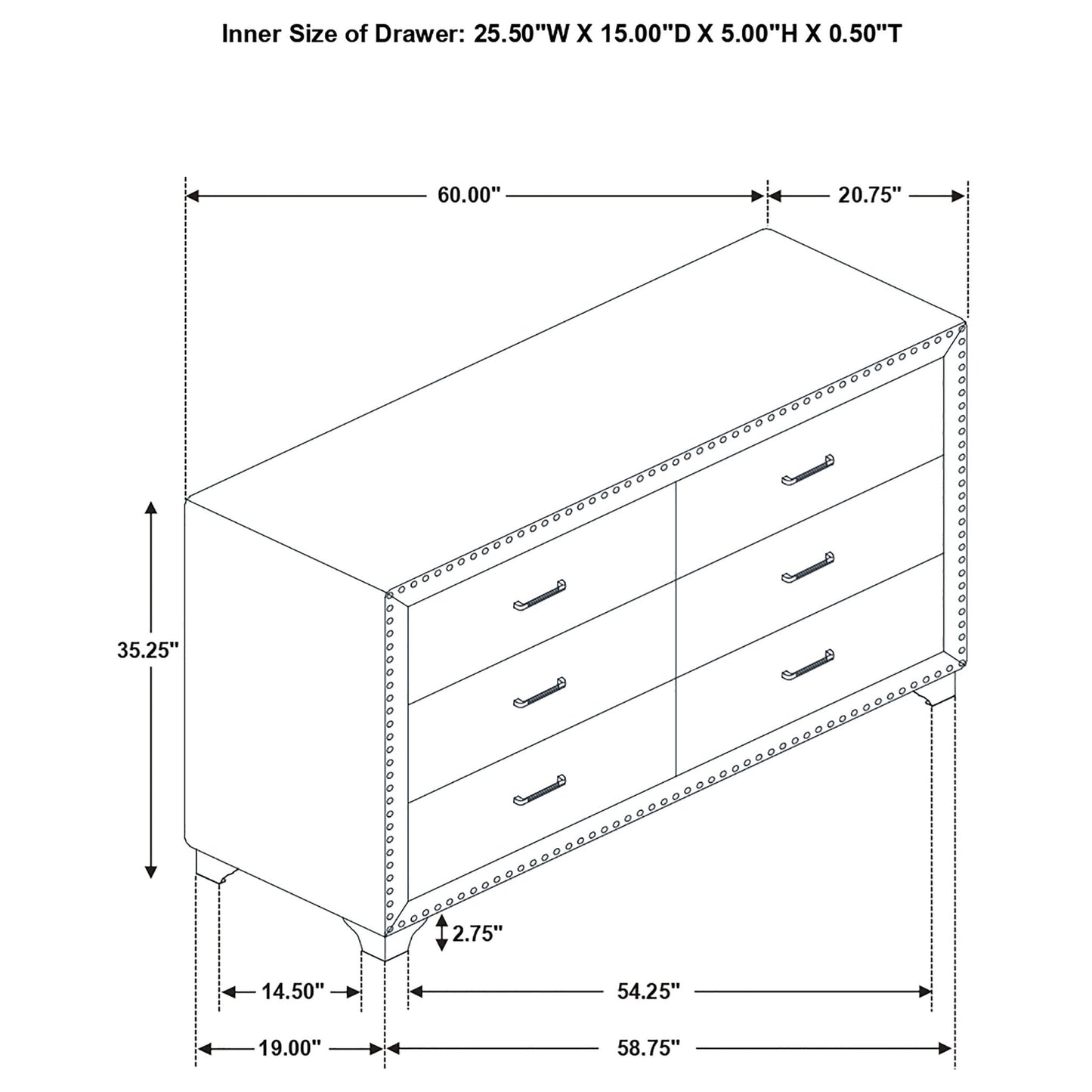 Kennedy - 6 Drawer Dresser