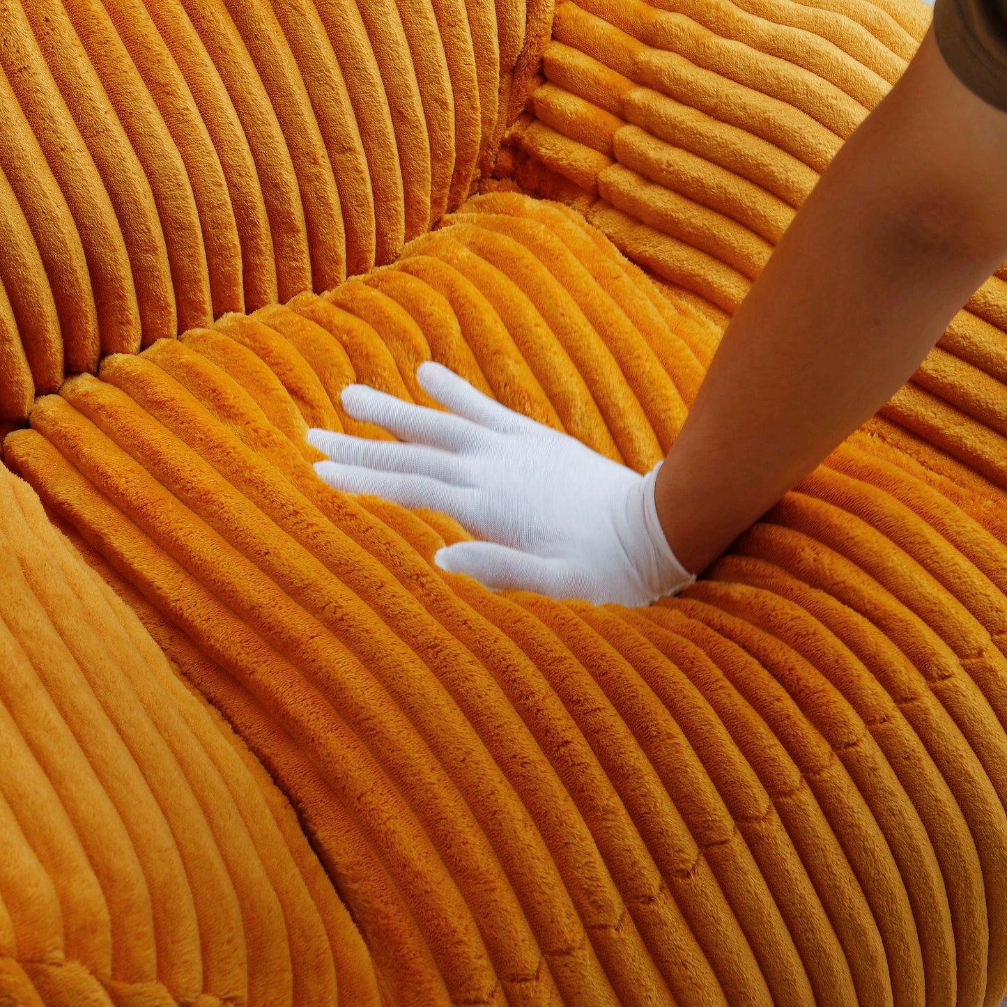 Giant Bean Bag Chair With Armrests And Footstool