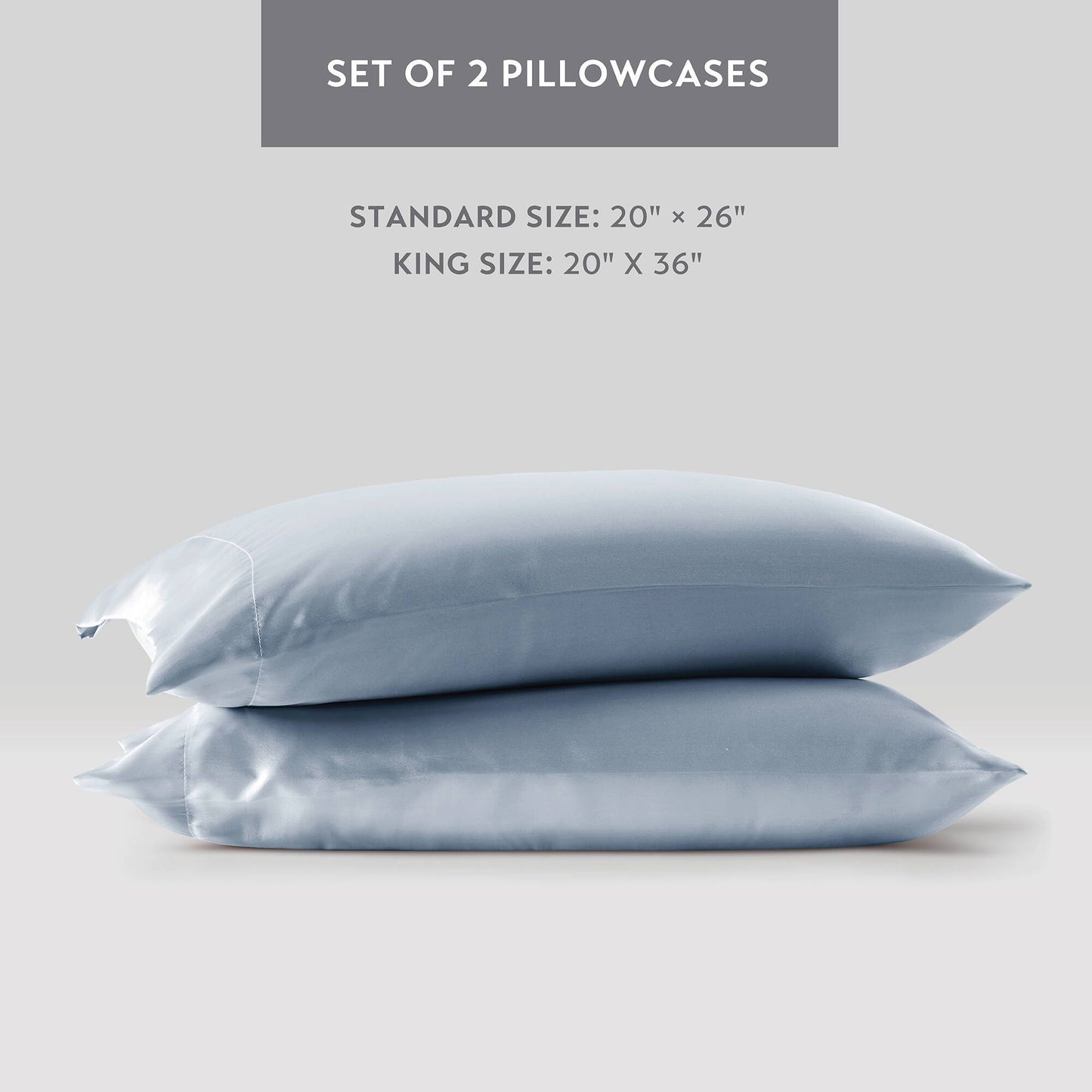 Satin - Standard Luxury Pillowcases (Set of 2) - Blue