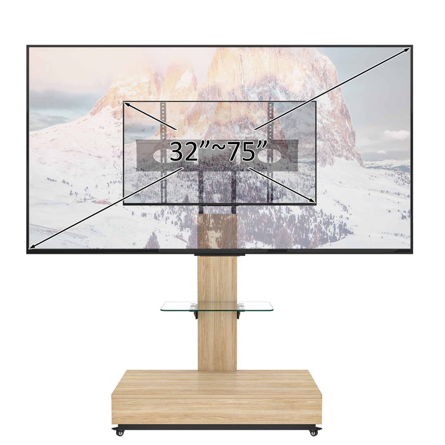 Adjustable Height Mobile TV Cart