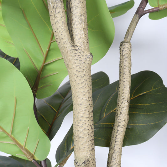 6Ft Real Touch Fake Fiddle Leaf Fig Tree In Pot, Indoor Decor For Home - Green Leaves