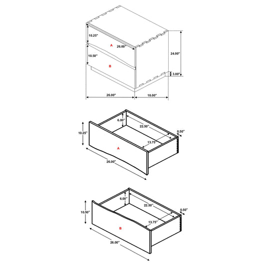 Tolt River - Queen 4 Piece Storage Bedroom Set - Walnut Brown