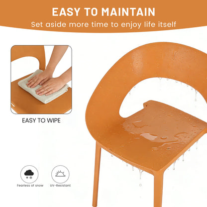 4 Piece Set Of Modern Designed Single Chairs With Folding Square Table