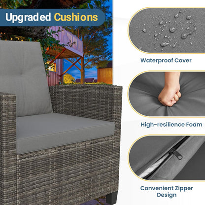 Modern All-Weather Patio Set With Cushions And Table