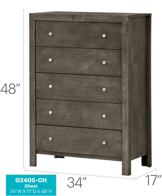 Transitional Elegant Storage Chest - Gray