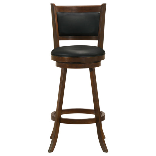 Swivel Stool With Upholstered Seat (Set of 2) - Black / Brown