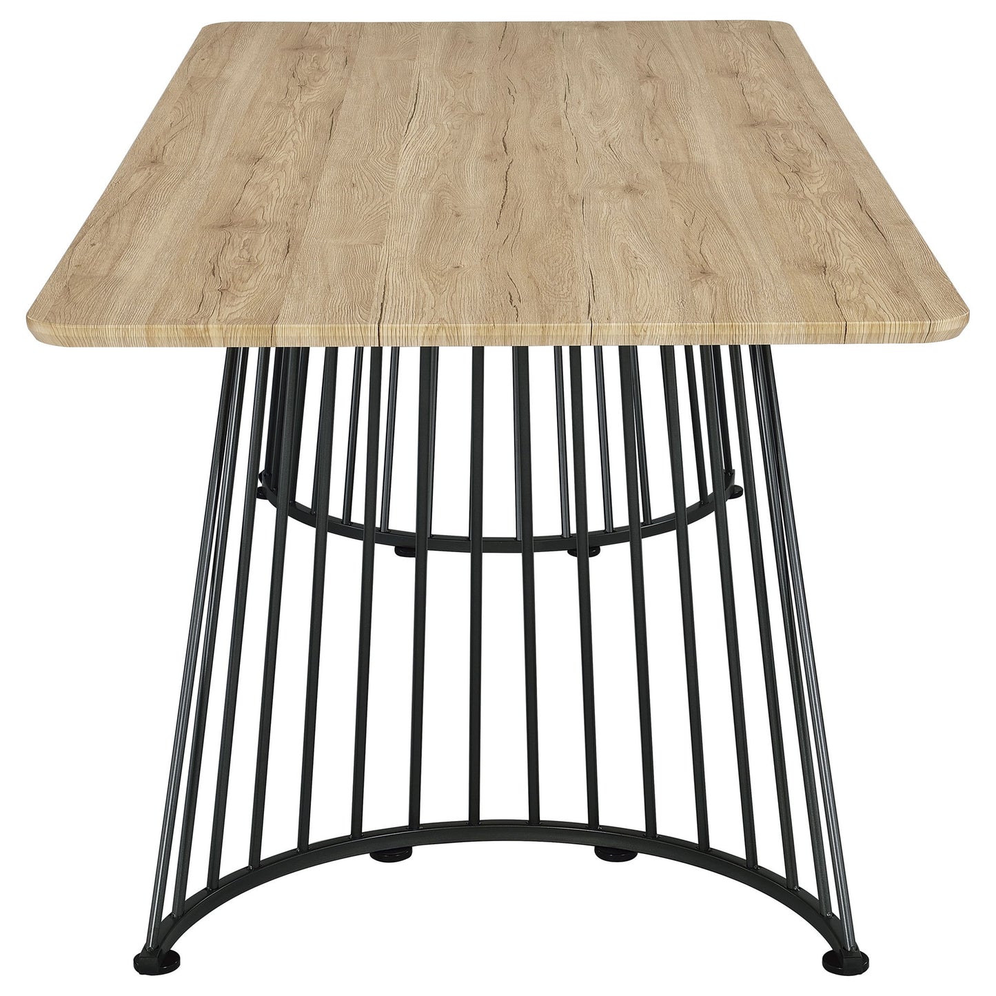 Galahan - Rectangular Dining Table With Twisted Pedestal Base - Oak