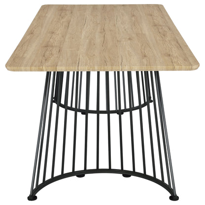 Galahan - Rectangular Dining Table With Twisted Pedestal Base - Oak