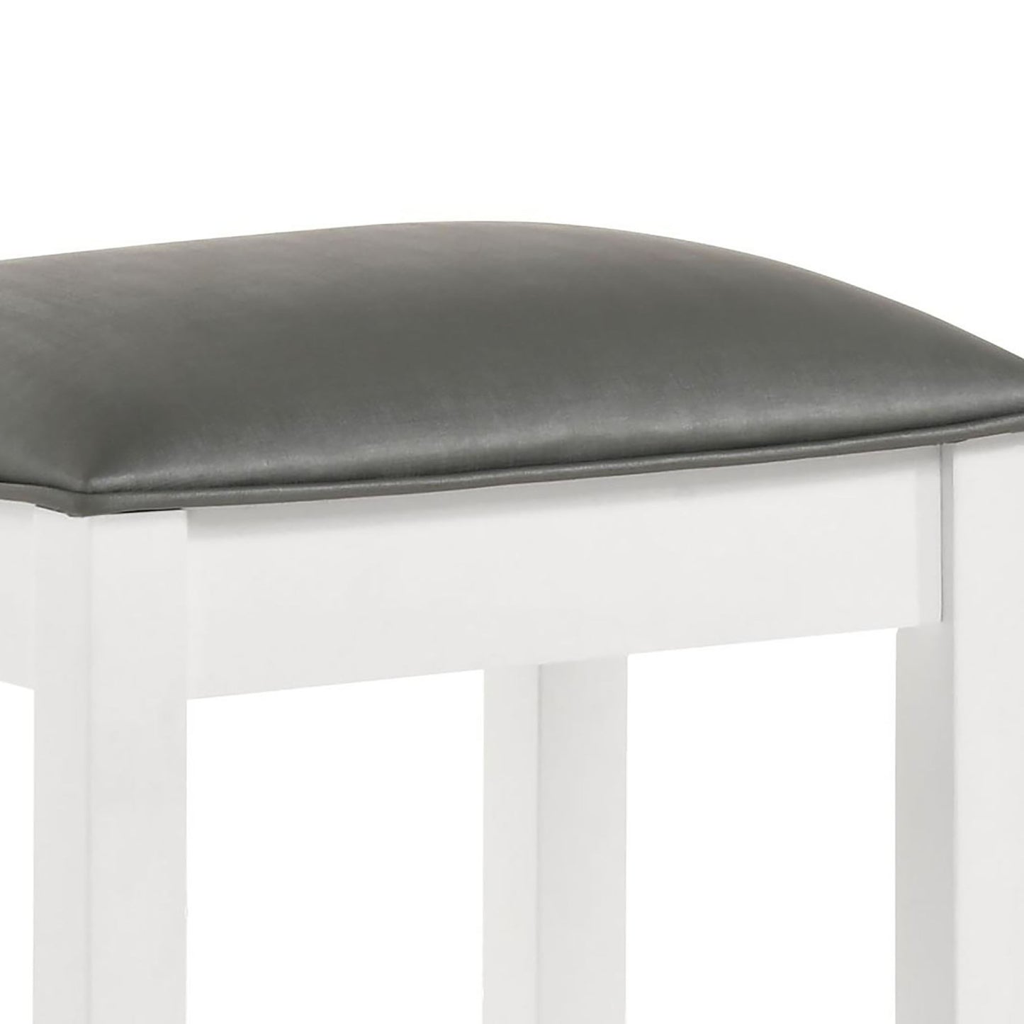 Vanity Stool With Padded Seat - Gray