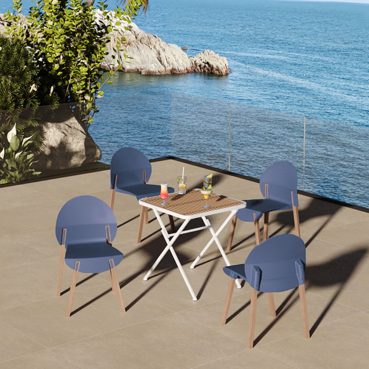 4 Piece Set Of Single Chairs With A Design Combining Modern And Traditional Elements
