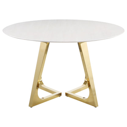 Imani - Round Marble Dining Table - Gold