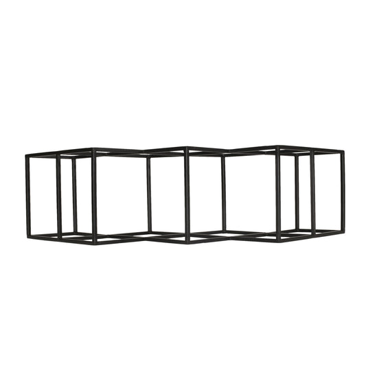 Modern Industrial Tabletop Wine Rack With 7 Bottle Holders - Black