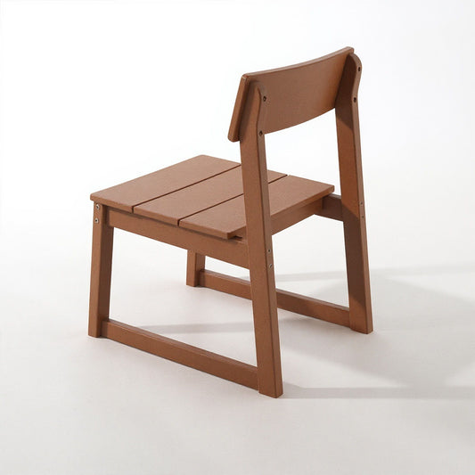 7 Piece Outdoor Dining Set For 6, Table With Umbrella Hole & 6 Armless Chairs For Backyard - Brown