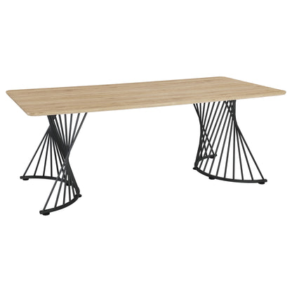 Galahan - Rectangular Dining Table With Twisted Pedestal Base - Oak