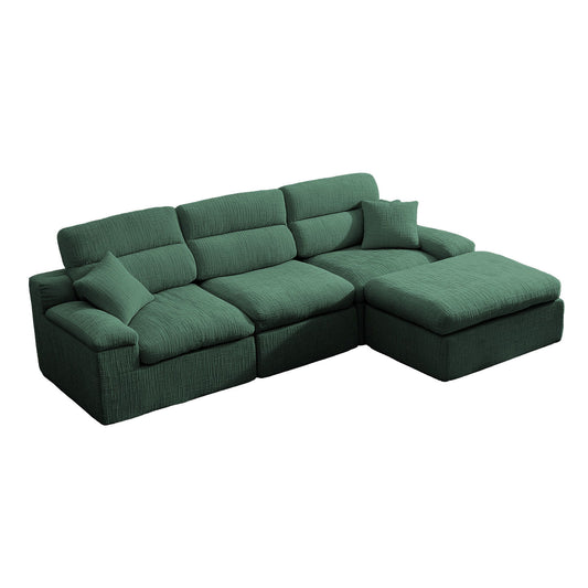 Corner Chaise Sofa With High Backrest