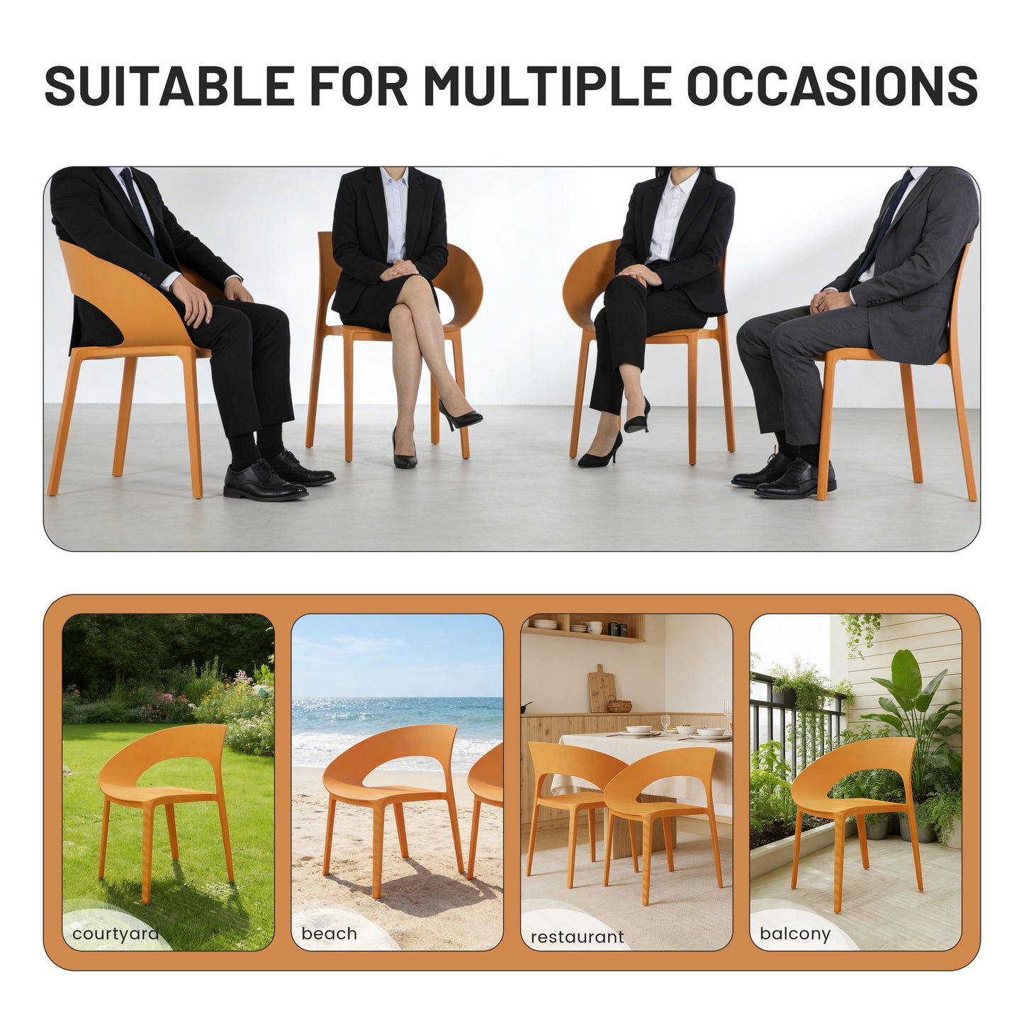 4 Piece Set Of Modern Designed Single Chairs With Folding Square Table