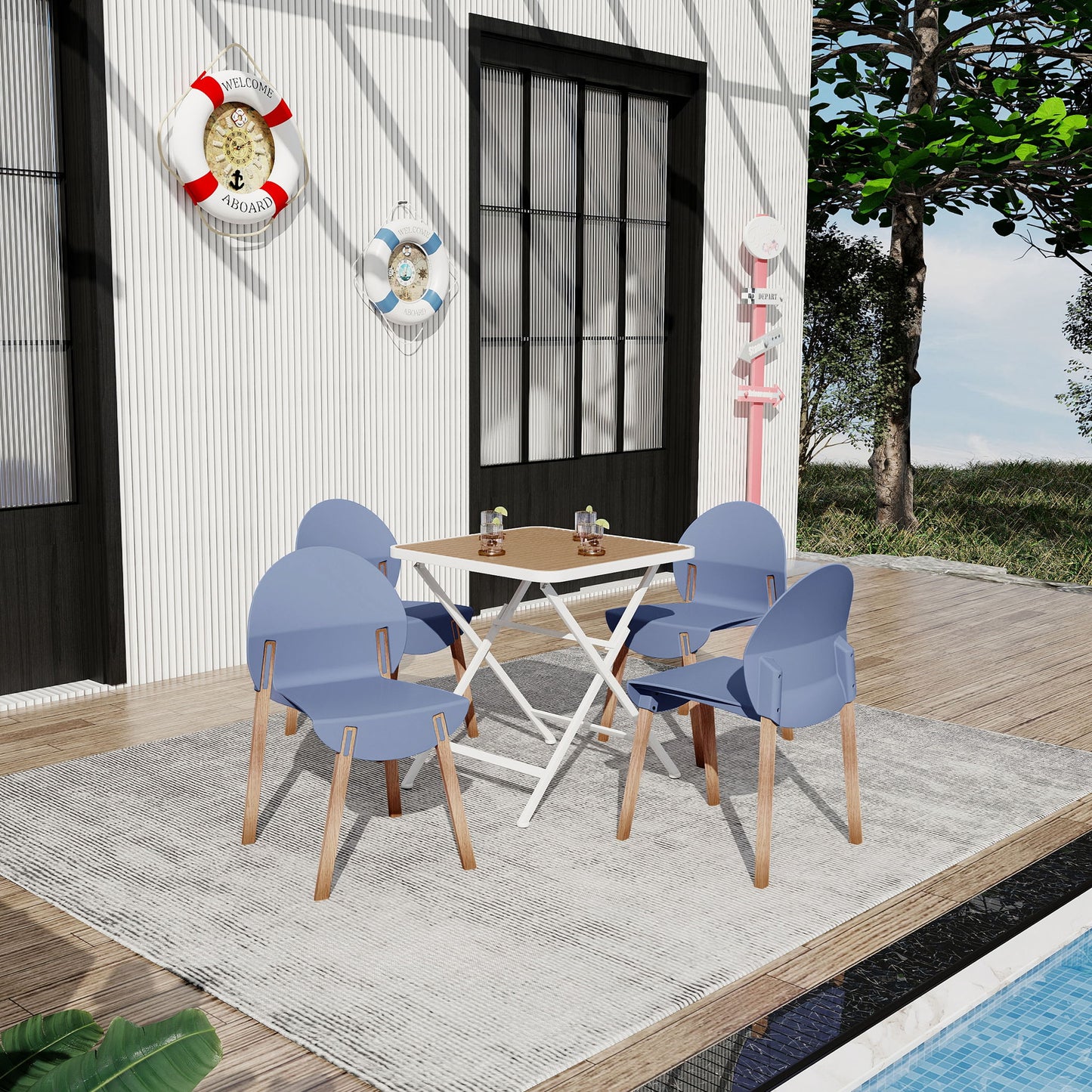 4 Piece Set Of Single Chairs With A Design Combining Modern And Traditional Elements