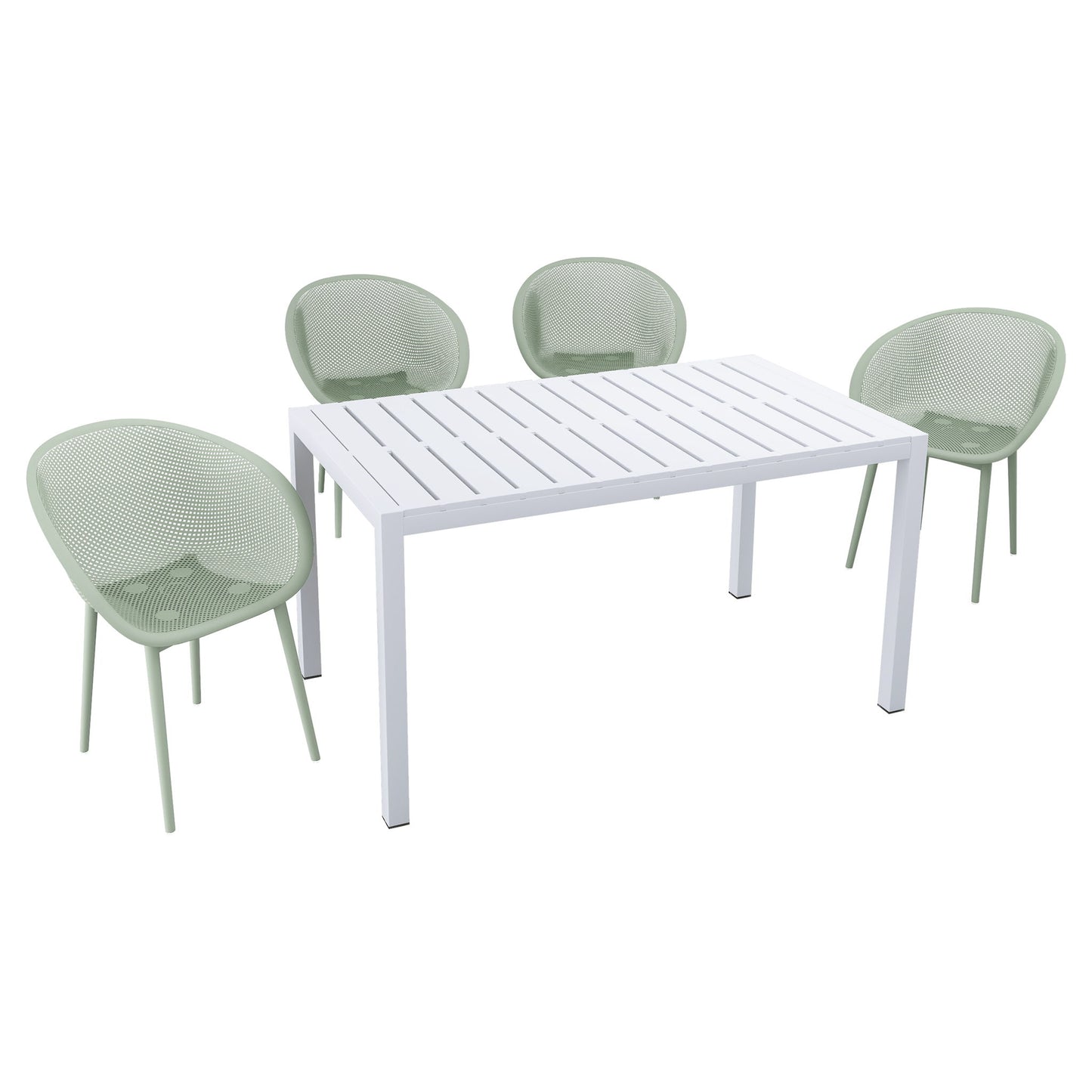 4 Pack Lounge Chair Set With Long Table