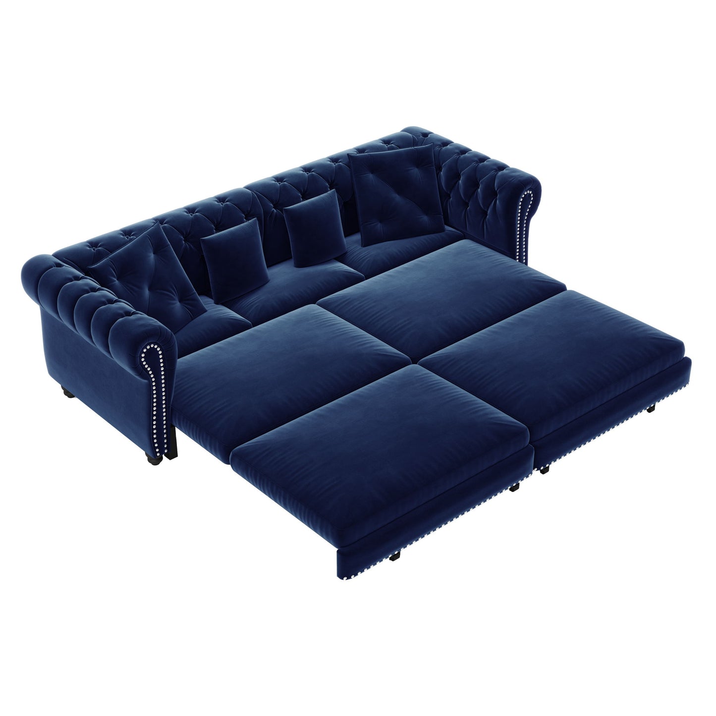 3 In 1 Convertible Sleeper Sofa Bed With Movable Ottoman
