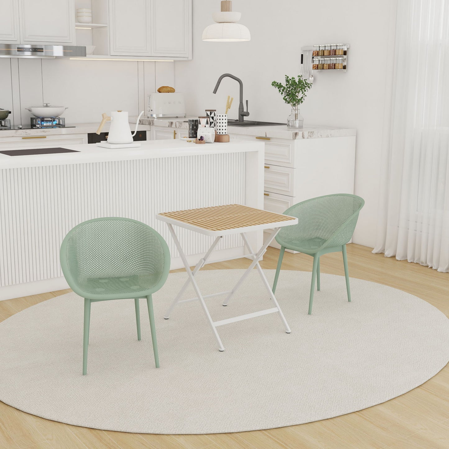 2 Pack Lounge Chair Set & Folding Square Table