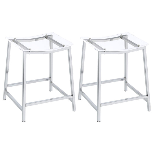 Staten - Backless Counter Stool (Set of 2) - Chrome