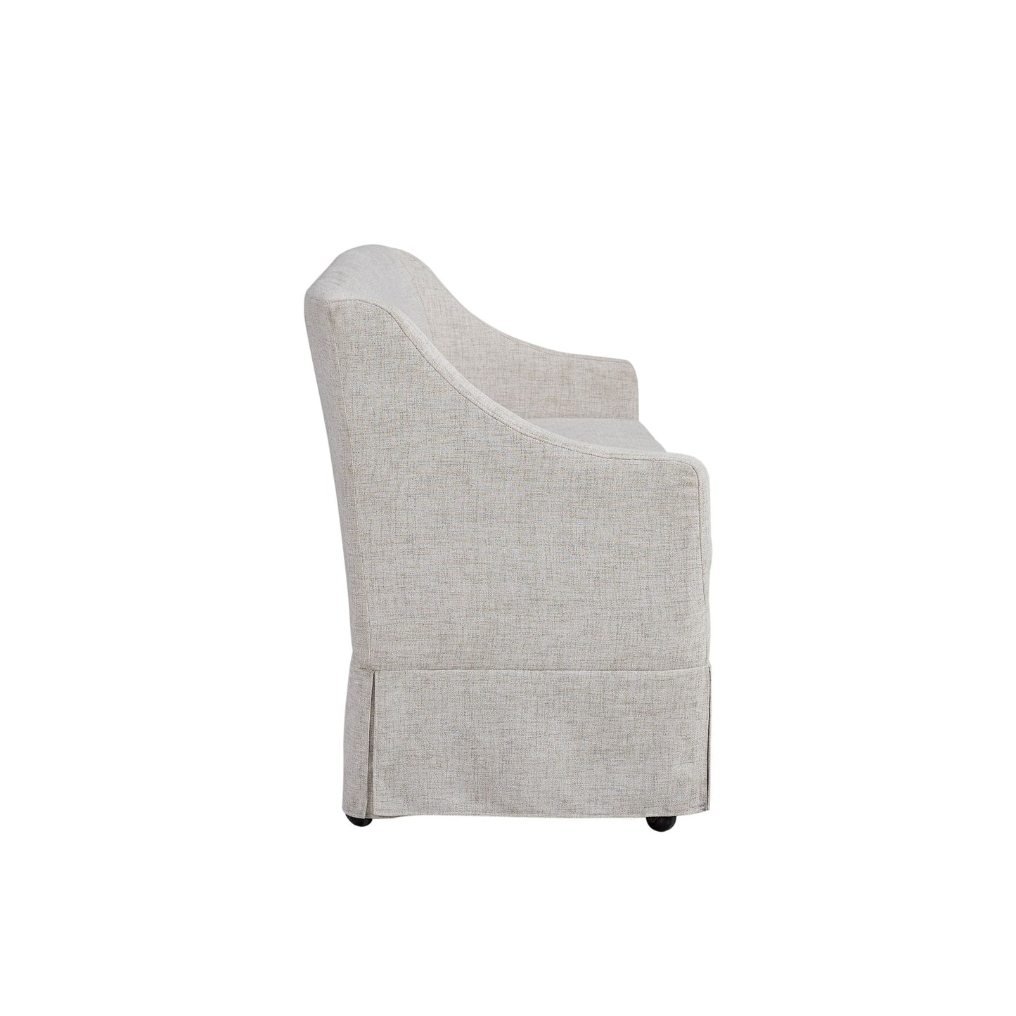 Slip Covered Settee With Casters - Beige