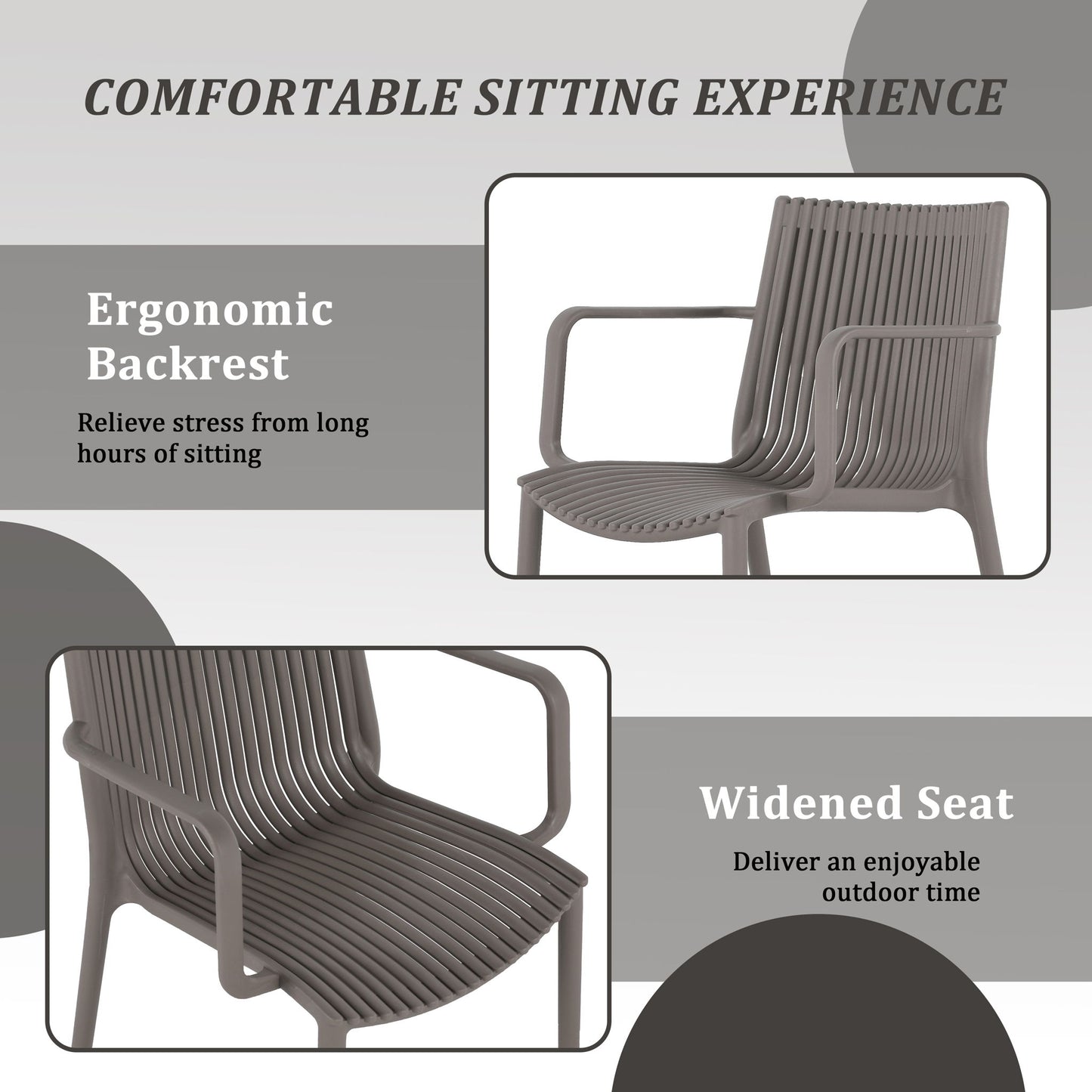 4 Modern Stackable Armchair Matched With Long Table