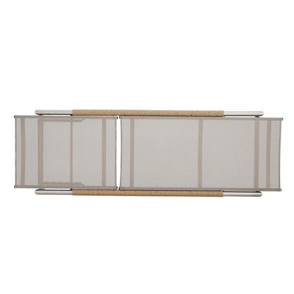 Hargrove - Outdoor Patio Aluminun Chaise Lounge, Outdoor Mesh Seat - Natural / Silver