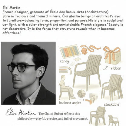 4 Modern Stackable Armchair Matched With Long Table