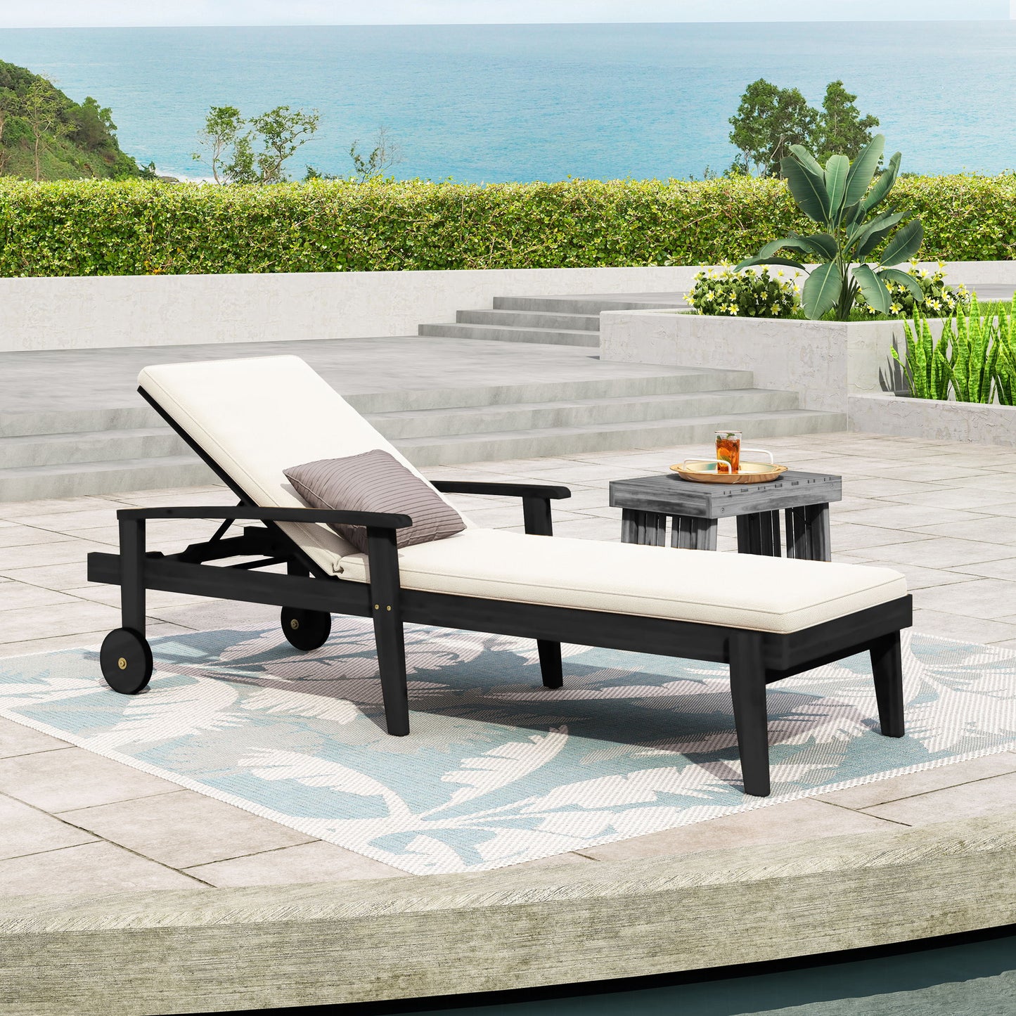 Jason - Chaise Lounge Adjustable Acacia Wood Outdoor Furniture