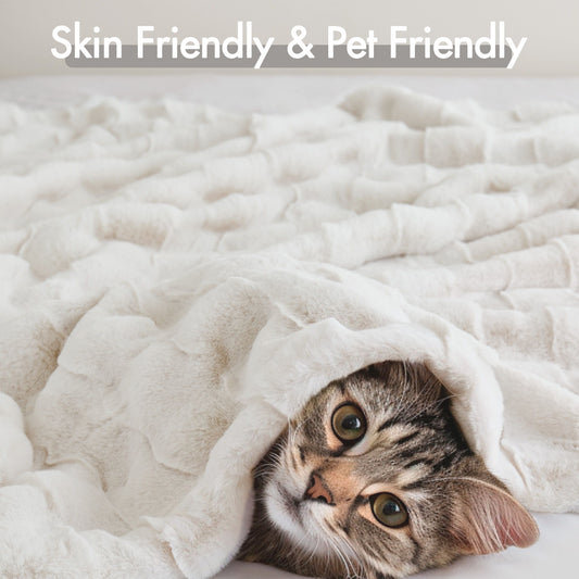 Vivienne - Faux Fur Throw - Ivory