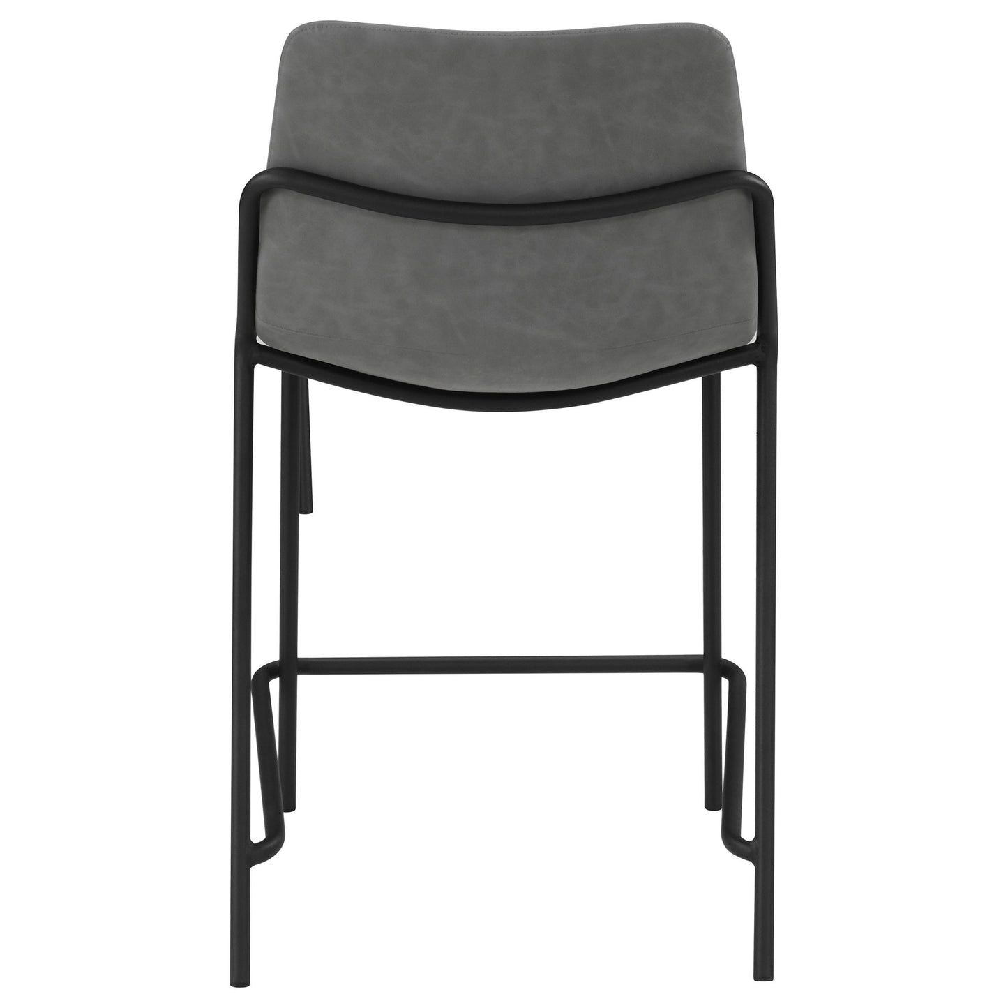 Counter Height Stools With Footrest (Set of 2) - Gray / Black